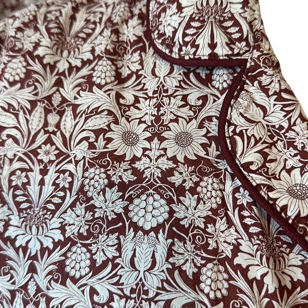 Printed Long Sleeve Pajama Set - Burgundy Floral - Picture 6 of 14